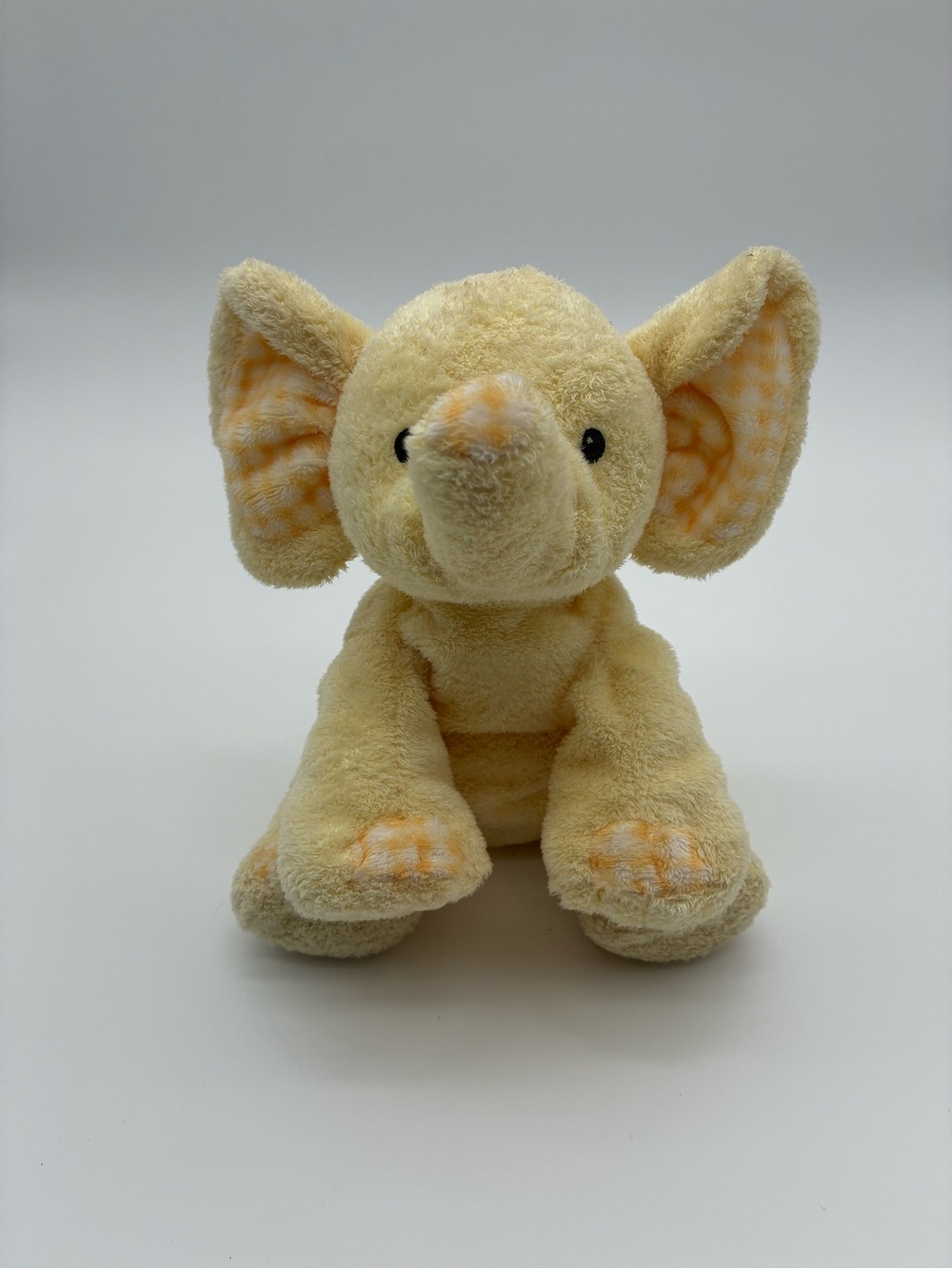 Ty Pluffies P’Nut Elephant Yellow Gingham Ears Feet Plush 2006 8”